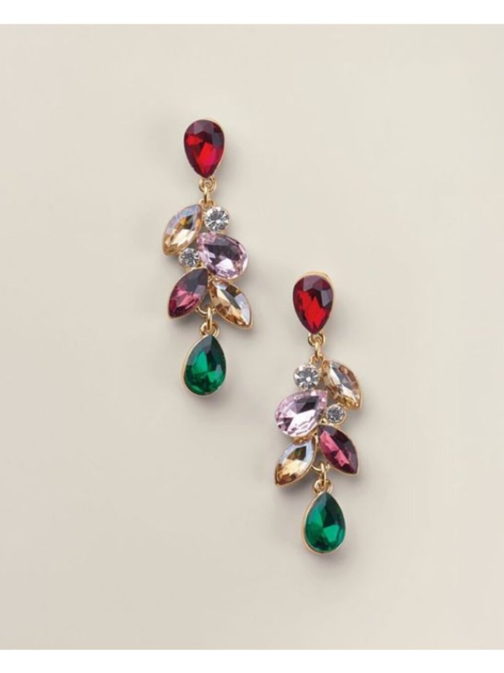Avon Studio 1886 Autumn Crystal Fallscape Earrings-New In Box